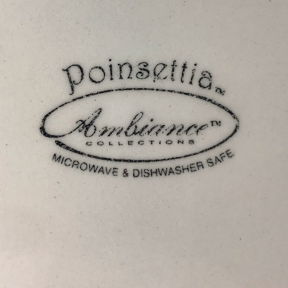 AMBIANCE COLLECTION Poinsettia Platter Tray 11” x 15” Oval ~ Holiday Serveware - Picture 6 of 7